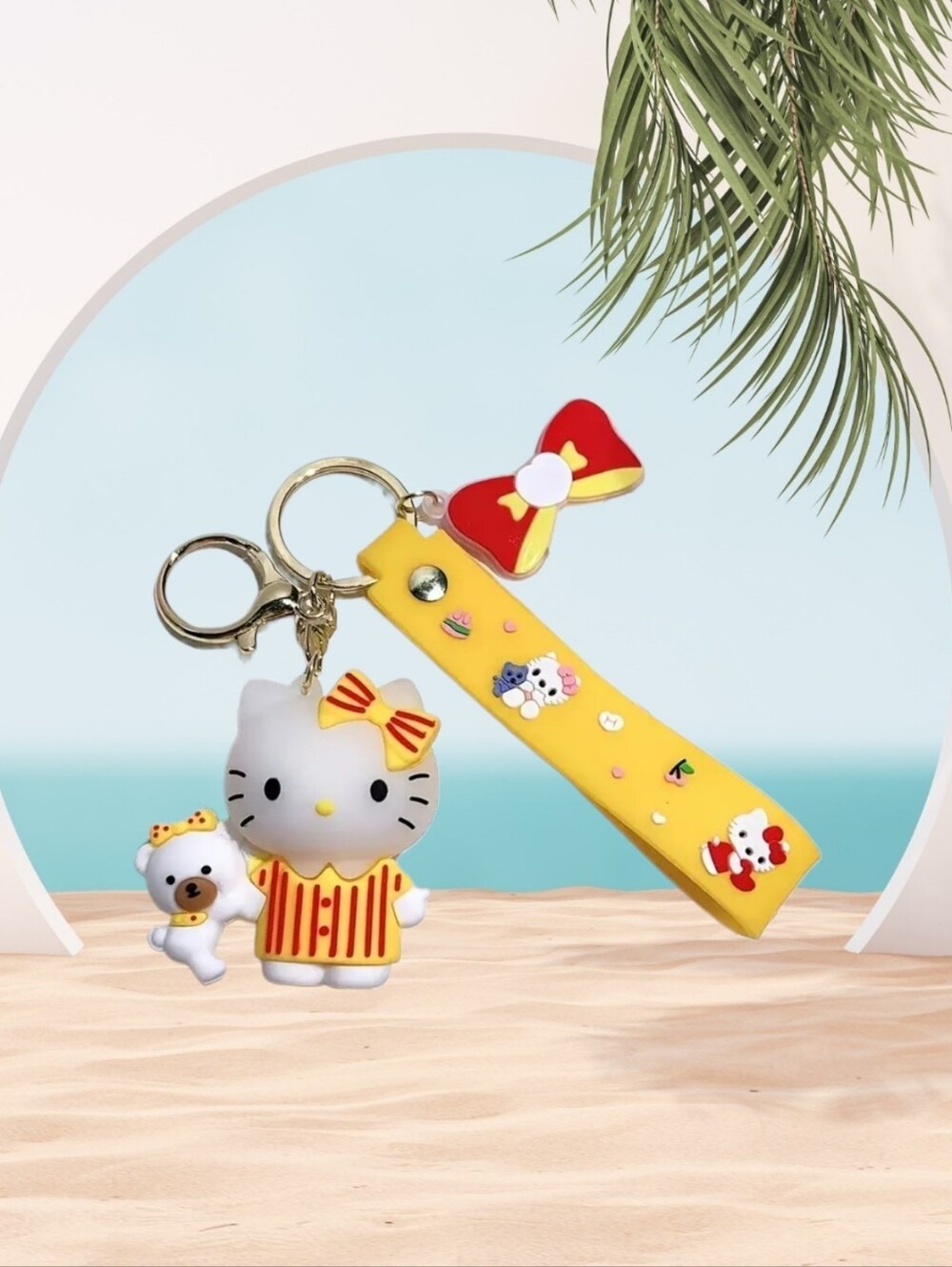 Hello Kitty Key Chain Bag Charm Yellow Large